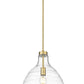 Z-Lite Bon Air 13" 1-Light Modern Gold Steel and Clear Glass Shade Pendant Light