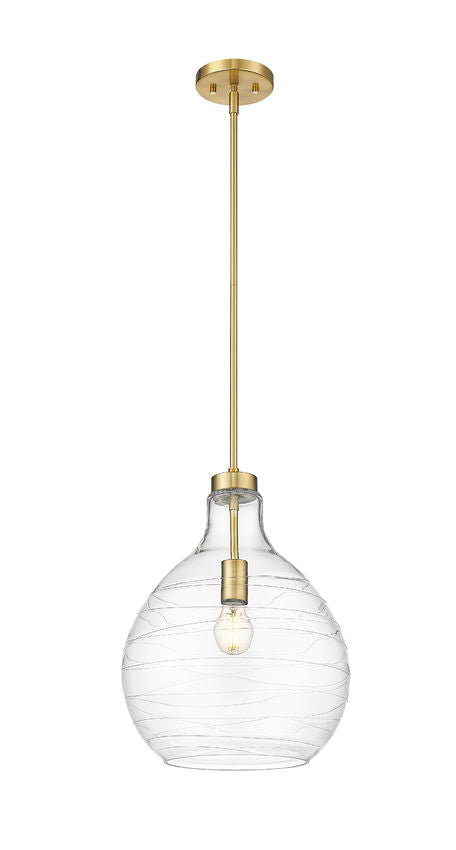 Z-Lite Bon Air 13" 1-Light Modern Gold Steel and Clear Glass Shade Pendant Light