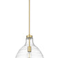 Z-Lite Bon Air 13" 1-Light Modern Gold Steel and Clear Glass Shade Pendant Light