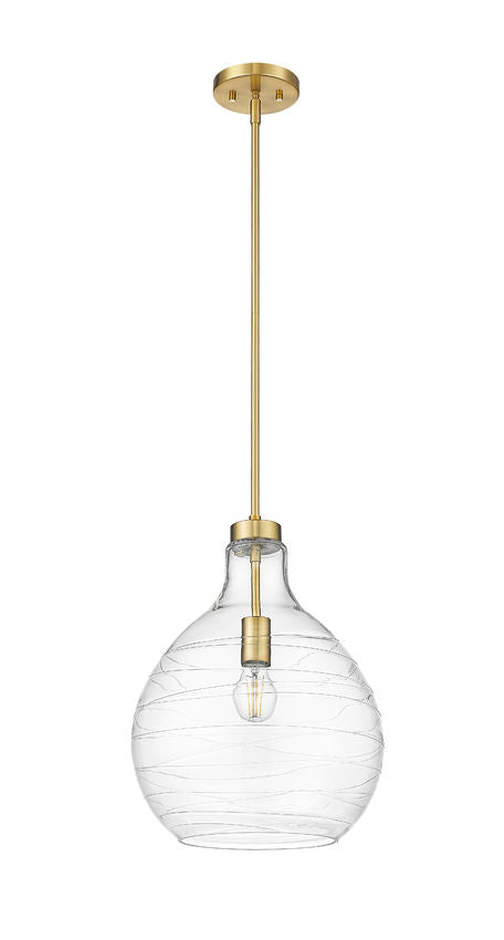 Z-Lite Bon Air 13" 1-Light Modern Gold Steel and Clear Glass Shade Pendant Light