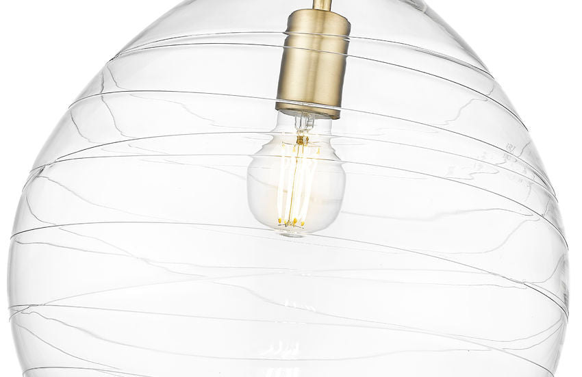 Z-Lite Bon Air 13" 1-Light Modern Gold Steel and Clear Glass Shade Pendant Light