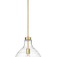 Z-Lite Bon Air 13" 1-Light Modern Gold Steel and Clear Glass Shade Pendant Light