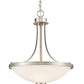 Z-Lite Bordeaux 17" 3-Light Brushed Nickel Steel Pendant Light With Matte Opal Glass Shade