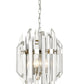 Z-Lite Bova 17" 4-Light Polished Nickel Pendant Light With Clear Crystal Shade