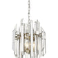 Z-Lite Bova 17" 4-Light Polished Nickel Pendant Light With Clear Crystal Shade