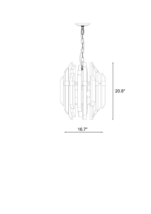 Z-Lite Bova 17" 4-Light Polished Nickel Pendant Light With Clear Crystal Shade