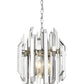 Z-Lite Bova 17" 4-Light Polished Nickel Pendant Light With Clear Crystal Shade