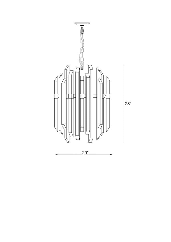 Z-Lite Bova 20" 9-Light Polished Nickel Pendant Light With Clear Crystal Shade