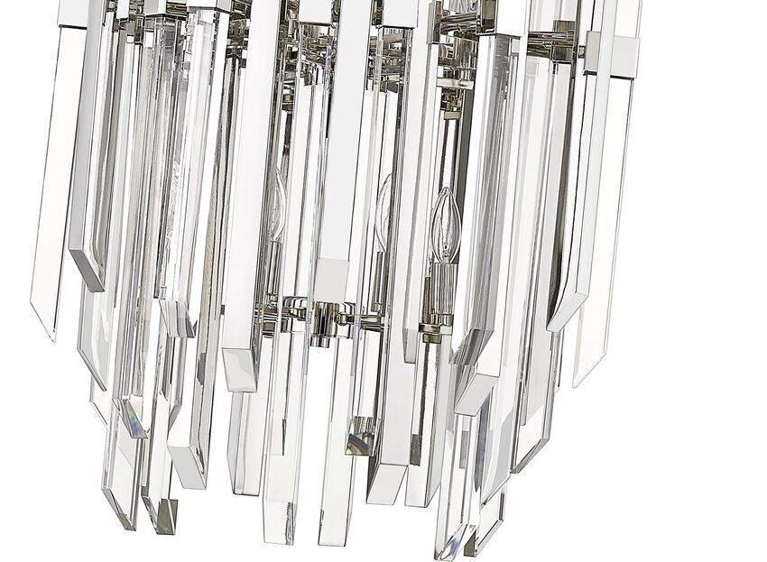 Z-Lite Bova 23" 12-Light Polished Nickel Pendant Light With Clear Crystal Shade