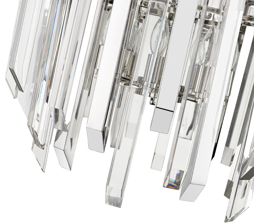 Z-Lite Bova 26" 6-Light Polished Nickel Pendant Light With Clear Crystal Shade
