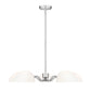 Z-Lite Breton 33" 5-Light Brushed Nickel Steel Frame White Glass Shade Chandelier
