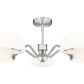 Z-Lite Breton 33" 5-Light Brushed Nickel Steel Frame White Glass Shade Chandelier