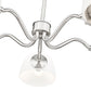 Z-Lite Breton 33" 5-Light Brushed Nickel Steel Frame White Glass Shade Chandelier