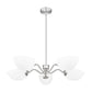 Z-Lite Breton 33" 5-Light Brushed Nickel Steel Frame White Glass Shade Chandelier