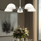 Z-Lite Breton 33" 5-Light Brushed Nickel Steel Frame White Glass Shade Chandelier