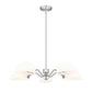 Z-Lite Breton 33" 5-Light Brushed Nickel Steel Frame White Glass Shade Chandelier