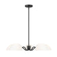 Z-Lite Breton 33" 5-Light Matte Black Steel Frame White Glass Shade Chandelier