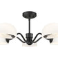 Z-Lite Breton 33" 5-Light Matte Black Steel Frame White Glass Shade Chandelier