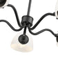 Z-Lite Breton 33" 5-Light Matte Black Steel Frame White Glass Shade Chandelier