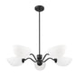 Z-Lite Breton 33" 5-Light Matte Black Steel Frame White Glass Shade Chandelier