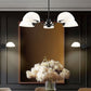 Z-Lite Breton 33" 5-Light Matte Black Steel Frame White Glass Shade Chandelier