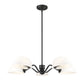 Z-Lite Breton 33" 5-Light Matte Black Steel Frame White Glass Shade Chandelier