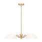 Z-Lite Breton 33" 5-Light Modern Gold Steel Frame White Glass Shade Chandelier