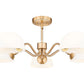 Z-Lite Breton 33" 5-Light Modern Gold Steel Frame White Glass Shade Chandelier