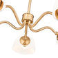 Z-Lite Breton 33" 5-Light Modern Gold Steel Frame White Glass Shade Chandelier