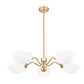 Z-Lite Breton 33" 5-Light Modern Gold Steel Frame White Glass Shade Chandelier