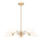 Z-Lite Breton 33" 5-Light Modern Gold Steel Frame White Glass Shade Chandelier