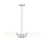 Z-Lite Breton 39" 6-Light Brushed Nickel Steel Frame White Glass Shade Chandelier