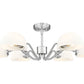 Z-Lite Breton 39" 6-Light Brushed Nickel Steel Frame White Glass Shade Chandelier