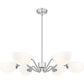 Z-Lite Breton 39" 6-Light Brushed Nickel Steel Frame White Glass Shade Chandelier