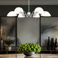 Z-Lite Breton 39" 6-Light Brushed Nickel Steel Frame White Glass Shade Chandelier