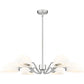 Z-Lite Breton 39" 6-Light Brushed Nickel Steel Frame White Glass Shade Chandelier