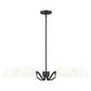 Z-Lite Breton 39" 6-Light Matte Black Steel Frame White Glass Shade Chandelier
