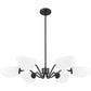Z-Lite Breton 39" 6-Light Matte Black Steel Frame White Glass Shade Chandelier