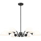 Z-Lite Breton 39" 6-Light Matte Black Steel Frame White Glass Shade Chandelier