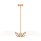 Z-Lite Breton 39" 6-Light Modern Gold Steel Frame White Glass Shade Chandelier