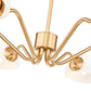 Z-Lite Breton 39" 6-Light Modern Gold Steel Frame White Glass Shade Chandelier