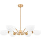 Z-Lite Breton 39" 6-Light Modern Gold Steel Frame White Glass Shade Chandelier