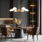 Z-Lite Breton 39" 6-Light Modern Gold Steel Frame White Glass Shade Chandelier