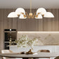 Z-Lite Breton 39" 6-Light Modern Gold Steel Frame White Glass Shade Chandelier