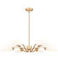 Z-Lite Breton 39" 6-Light Modern Gold Steel Frame White Glass Shade Chandelier