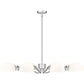 Z-Lite Breton 46" 8-Light Brushed Nickel Steel Frame White Glass Shade Chandelier