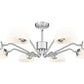 Z-Lite Breton 46" 8-Light Brushed Nickel Steel Frame White Glass Shade Chandelier