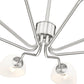 Z-Lite Breton 46" 8-Light Brushed Nickel Steel Frame White Glass Shade Chandelier
