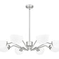 Z-Lite Breton 46" 8-Light Brushed Nickel Steel Frame White Glass Shade Chandelier