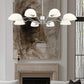 Z-Lite Breton 46" 8-Light Brushed Nickel Steel Frame White Glass Shade Chandelier